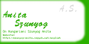 anita szunyog business card